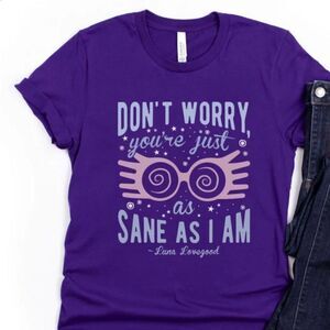 Don't Worry You're Just As Sane As I Am Wizard Tee size medium